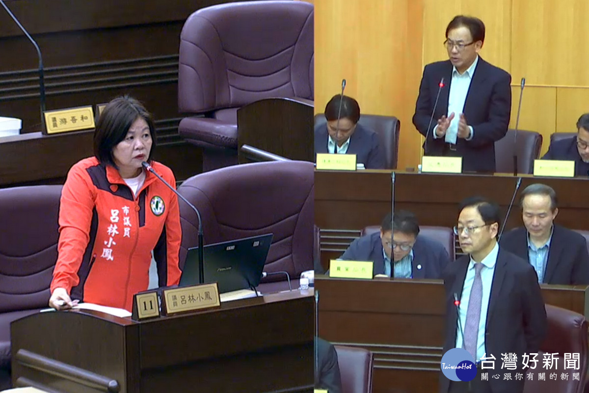 針對交建設議題，桃園市議員呂林小鳳質詢桃園市長張善政。<br />
