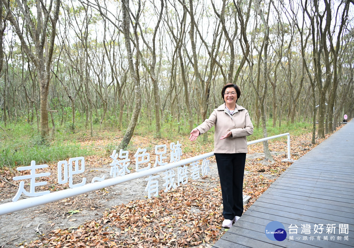 溪州公園森林木棧道煥新登場,新增多項特色設施打造夢幻森林步道。圖/記者鄧富珍翻攝