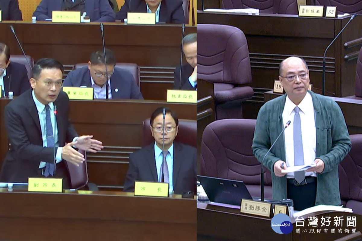 針對桃林鐵路第六期，桃議員劉勝全質詢副市長蘇俊賓。<br />
