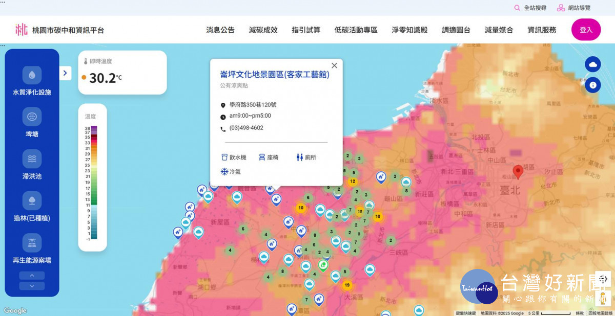 桃園環保局建置氣候「調適圖台」，以即時環境數據強化高溫防護。