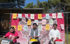 空靈鼓迴盪的音律環繞山中。（華山水里站提供）