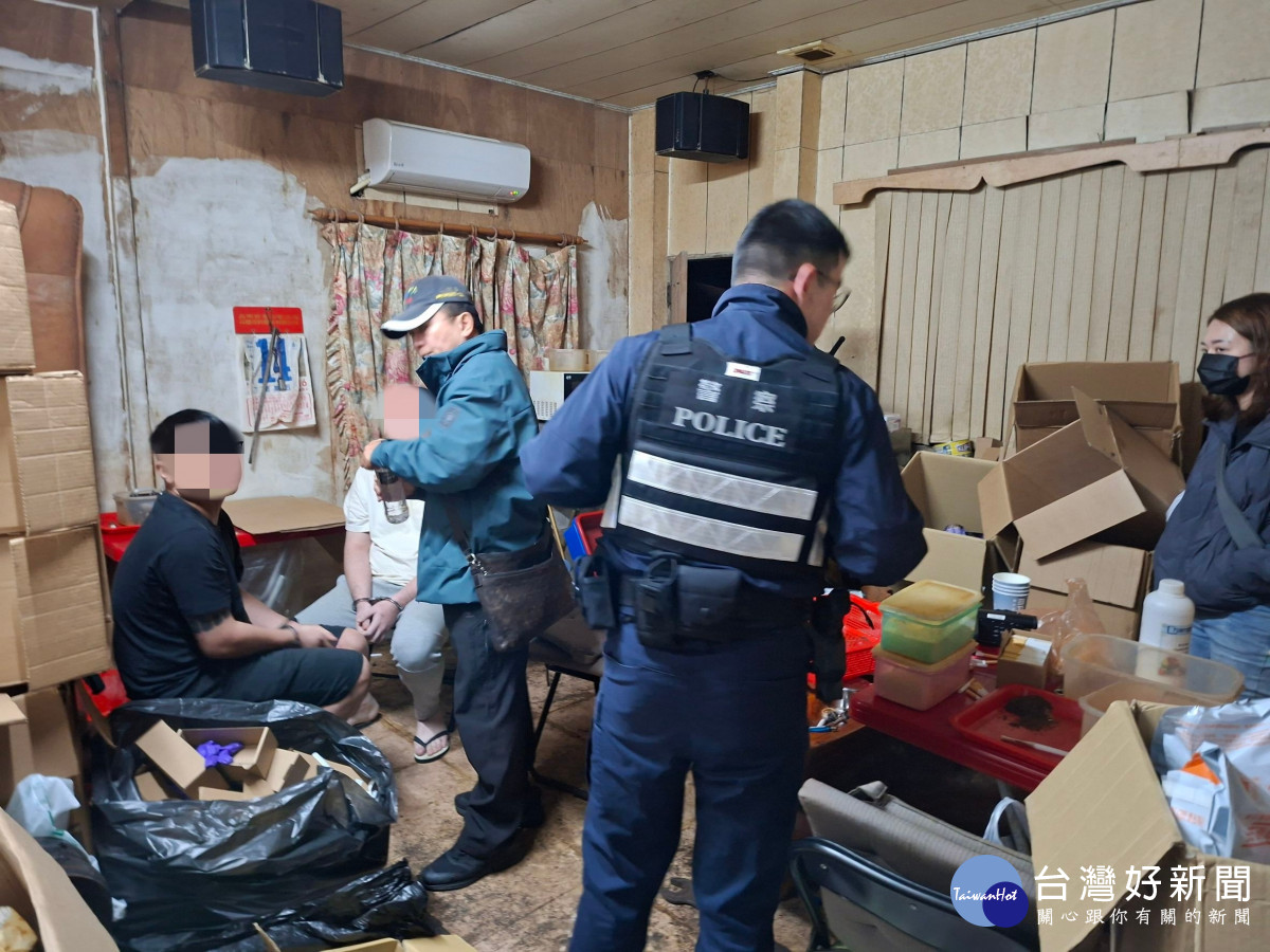 中壢百警「雷霆除暴」強勢掃蕩,破獲大型彩虹菸分裝場。