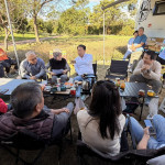 「后里環保公園車泊專區」，每逢假日一位難求，市議員謝志忠邀集養工處及多位車泊族車友進行早餐會勘。