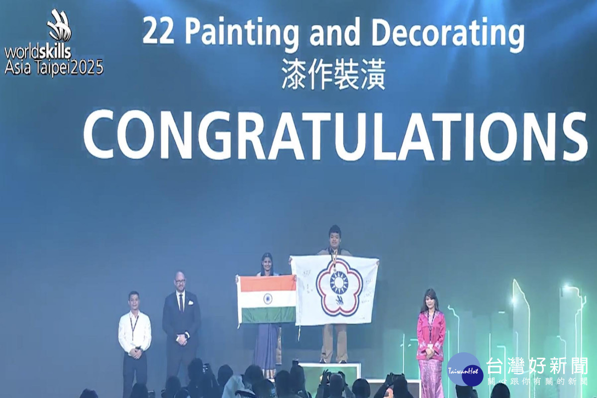 2025亞洲技能競賽　勞動部雲嘉南分署洪錦瑋奪漆作裝潢金牌為國爭光