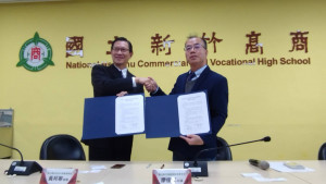 新竹高商與雲林科技大學舉行課程合作備忘錄簽署。