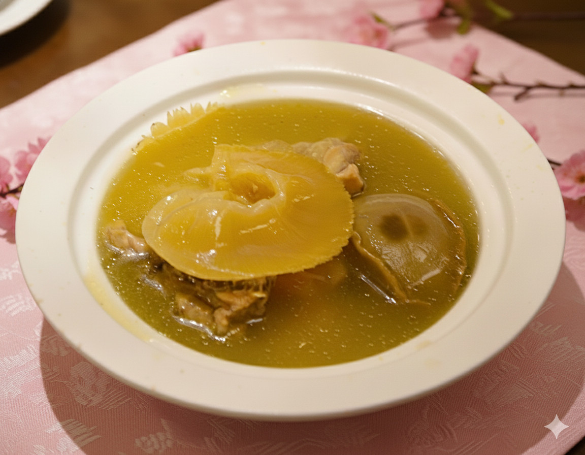 上湯魚翅鮑魚。