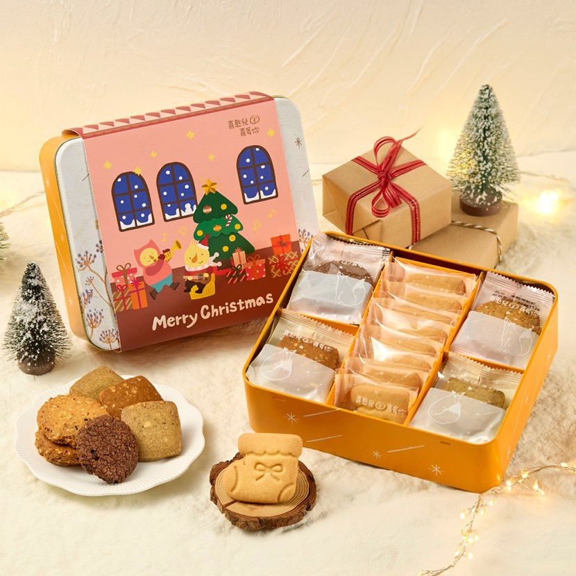 財團法人喜憨兒社會福利基金會今年聖誕節推出的「聖誕限定-幸福閃耀．餅乾鐵盒」。(資料照片)<br />
<br />
