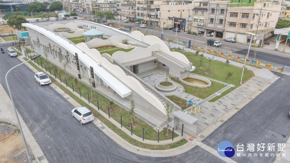 「白色恐龍屋」成新亮點,和美水資源回收中心即將完工。圖/彰化縣政府提供