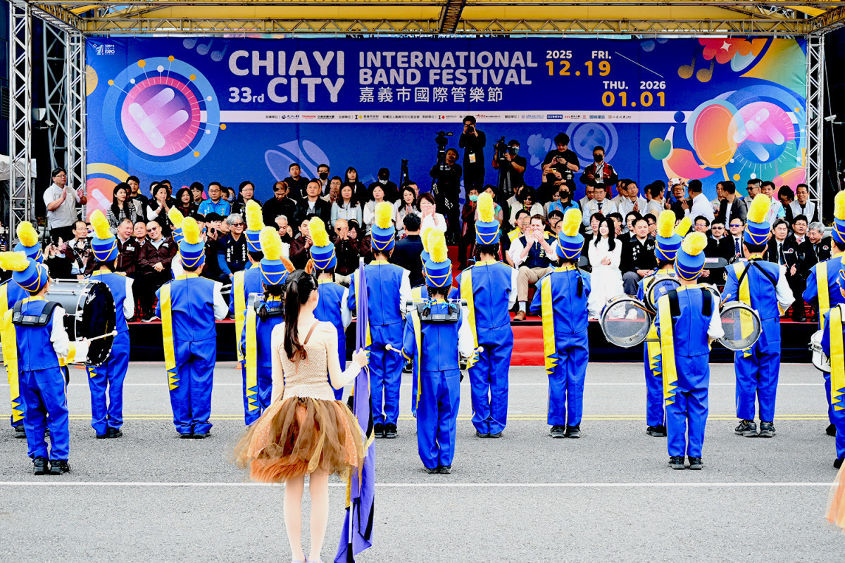 2025嘉義市國際管樂節今天在市府前舉辦啟動記者會。(圖／記者陳致愷攝影)