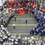 2025嘉義市國際管樂節今天午在市府前中山路，由陸海空三軍四所軍校樂隊，首度以正式節目型式同台較勁／嘉義市府提供