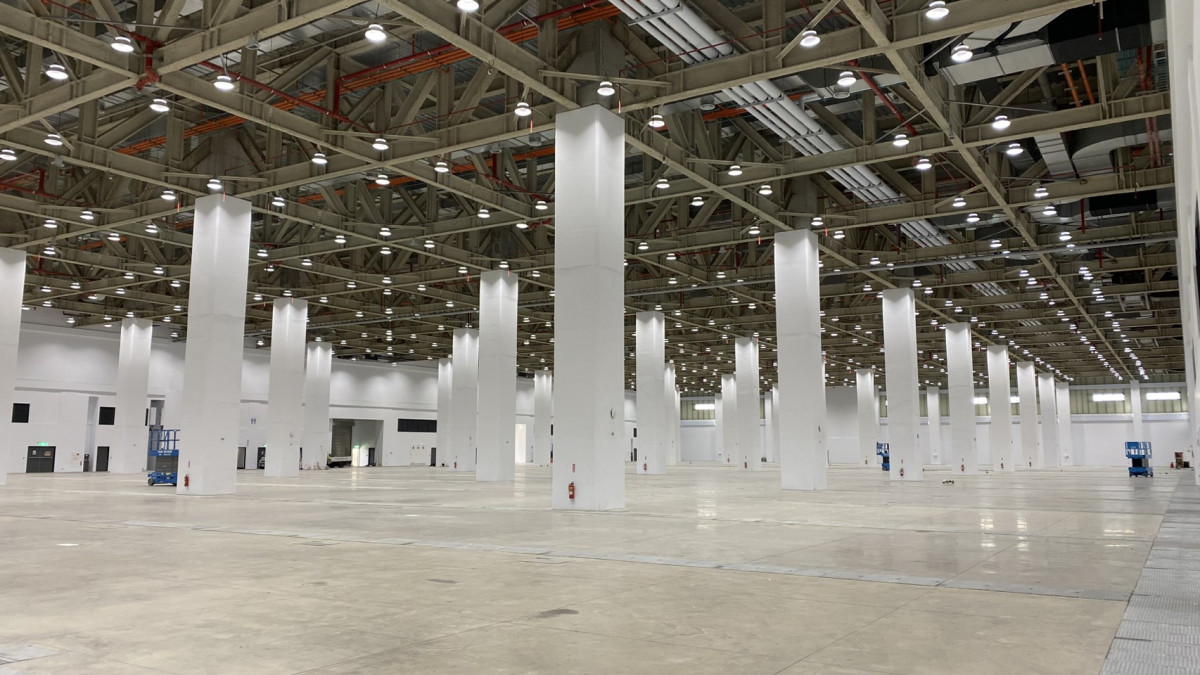 臺中國際會展中心東側展館裝修工程進度達62.7%。