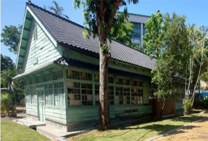 歷史建築「竹東林場製材廠貯木場辦公室」外觀。(新竹分署提供)