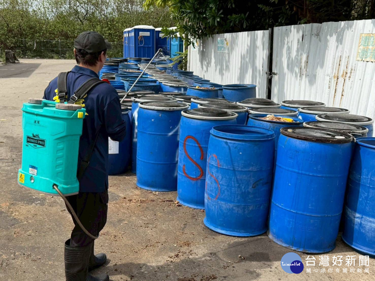 高效廚餘廠加強環境清消。