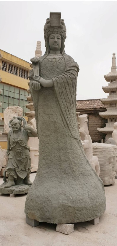 媽祖園區建設再進一步，王惠美赴苗栗迎回3尊石雕聖像。圖／彰化縣政府提供