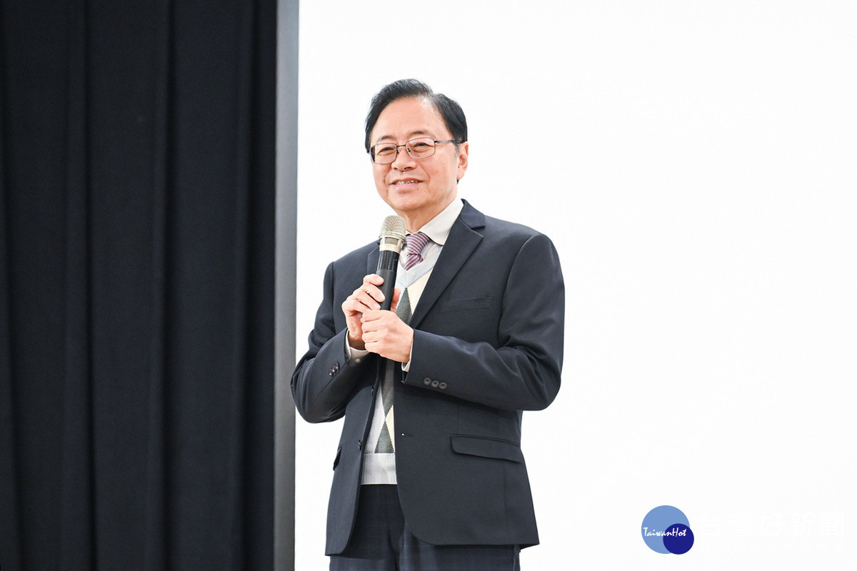 桃園市長張善政於「桃園供應鏈與物流智慧運籌聯盟第一次會員大會」中致詞。