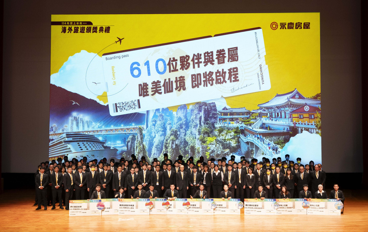 為了擴大鼓勵,永慶房屋提前開跑2026年度「海外旅遊獎勵」活動期間,讓同仁能衝刺業績達成業績目標。(圖/永慶提供)
