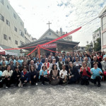 南投天主堂新建聖堂動土祈福，嘉賓教友參與。（記者扶小萍攝）