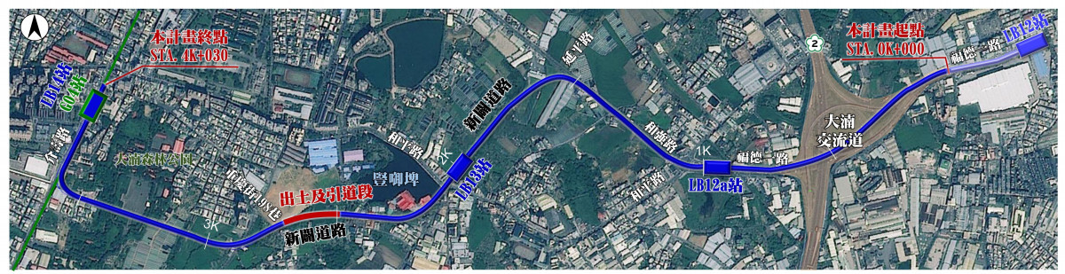 桃園捷運三鶯線延伸八德計畫路線。