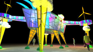 2026台灣燈會特別打造全台首座超大型「農業無人機」意象主燈「未來方舟」／嘉義縣府提供