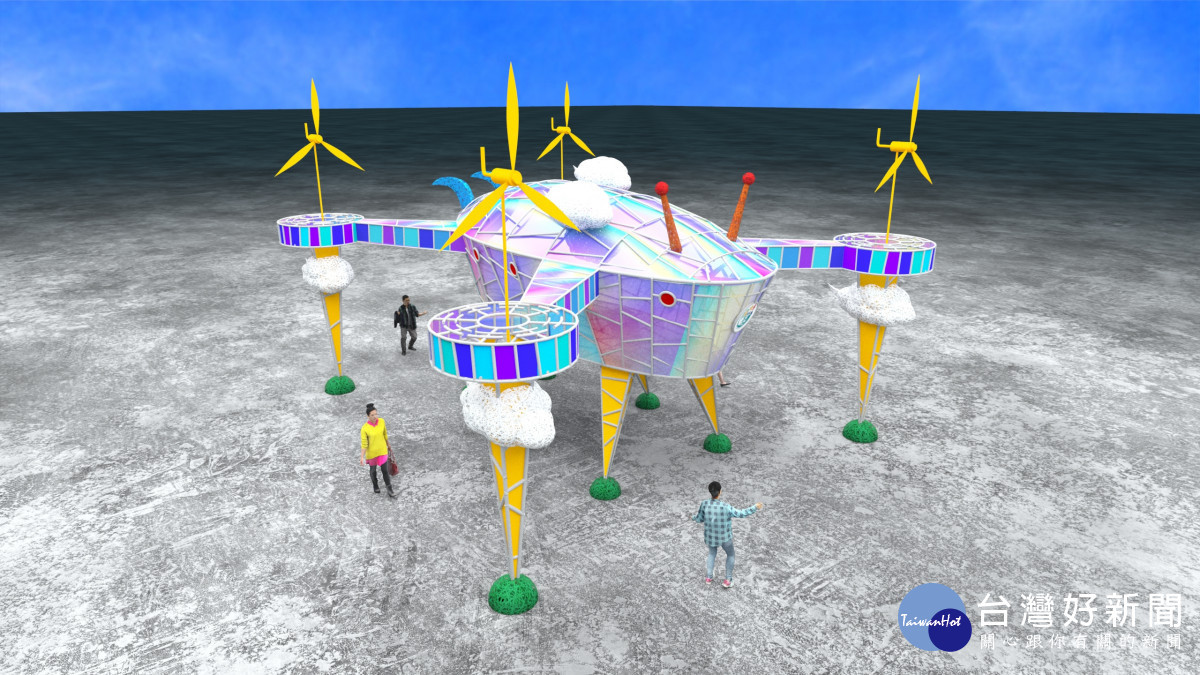 2026台灣燈會特別打造全台首座超大型「農業無人機」意象主燈「未來方舟」／嘉義縣府提供