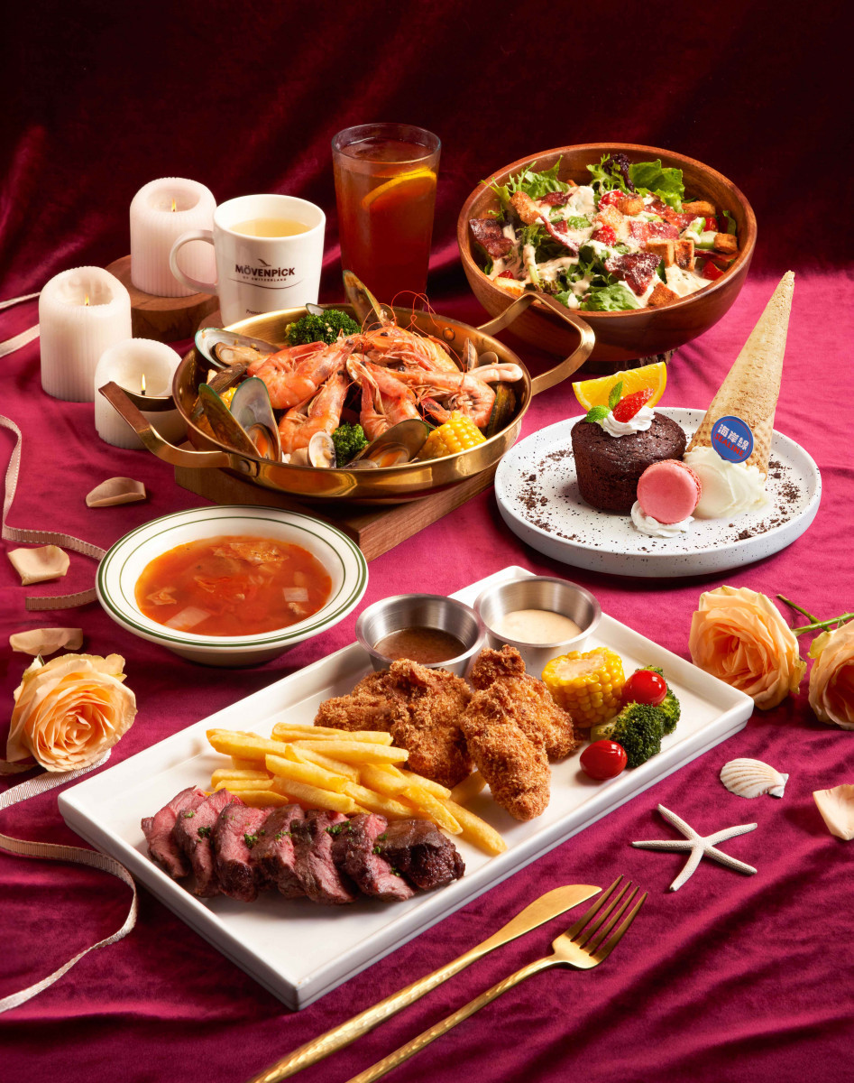 海岸線美式餐廳推出「浪漫海陸盛宴」雙人五品套餐。