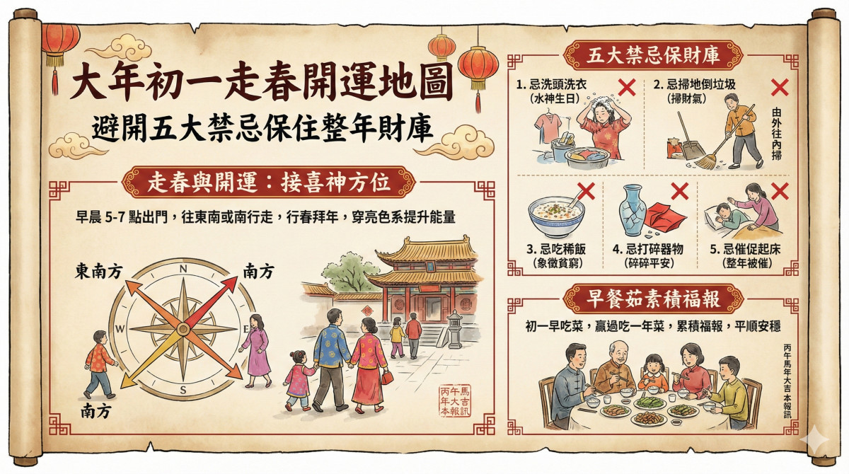 大年初一走春開運地圖　避開五大禁忌保住整年財庫