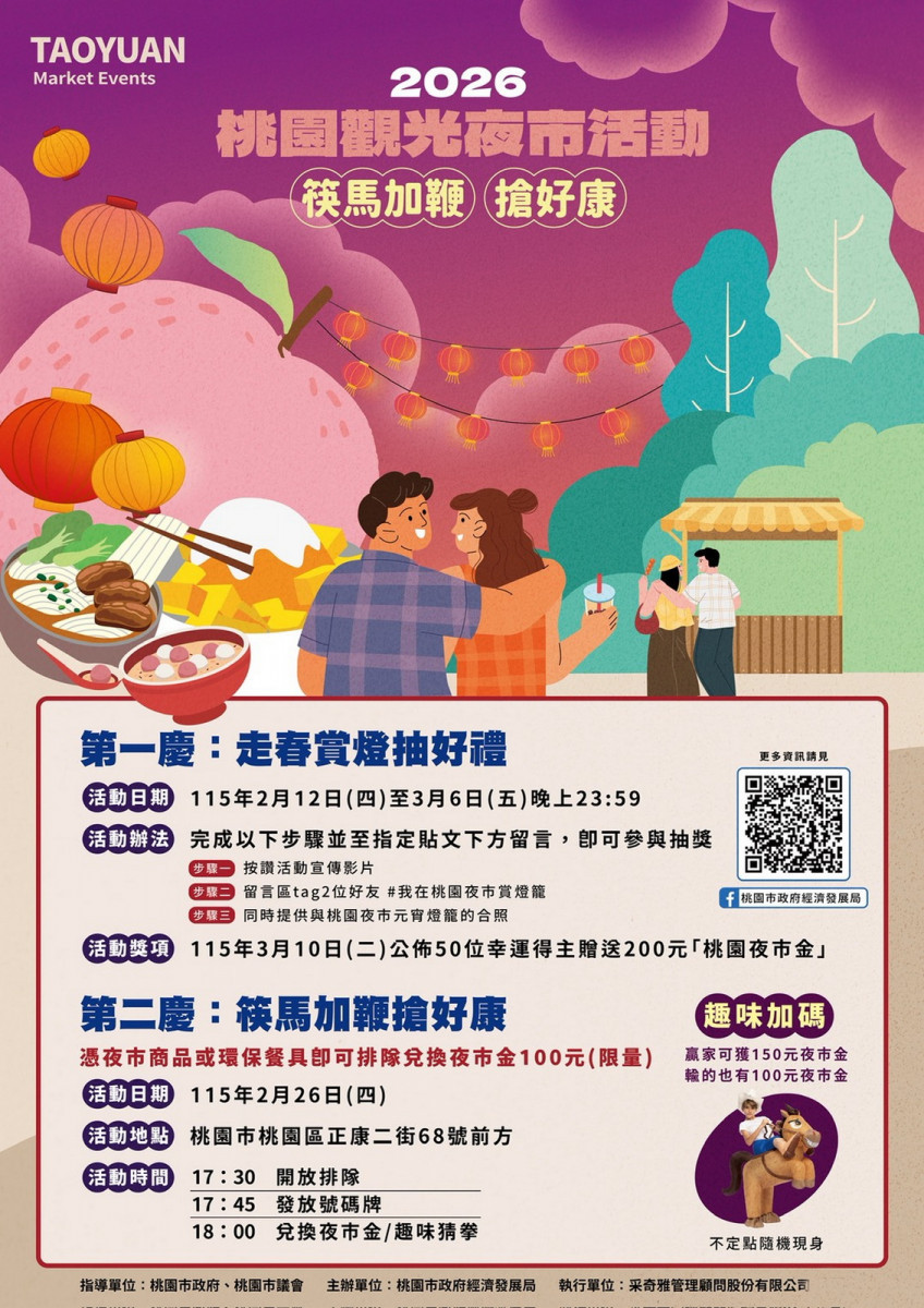 桃園夜市慶元宵　「筷馬加鞭搶好康」百元夜市金等你拿