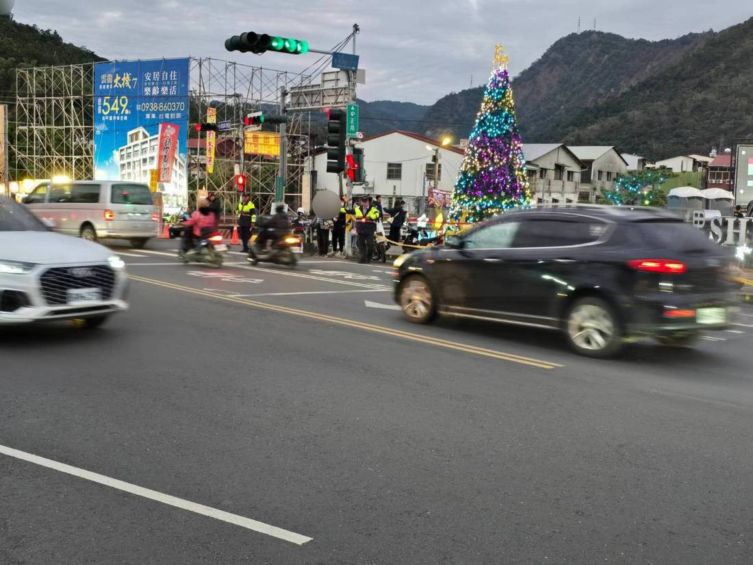 本次活動地點位於水里鄉主要幹道中正路段。(集集分局提供)