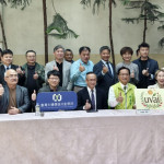 台灣無人載具聯盟主席林世賢市長等人為3月20日舉行的無人載具商機媒合會暖身宣傳。圖／彰化市公所提供