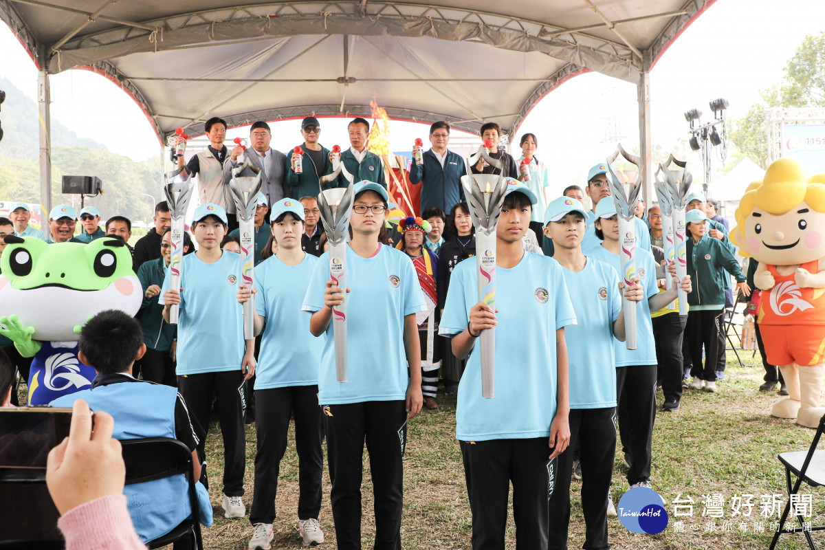 嘉義縣政府今天舉行115年全國中等學校運動會聖火引燃典禮/嘉義縣府提供