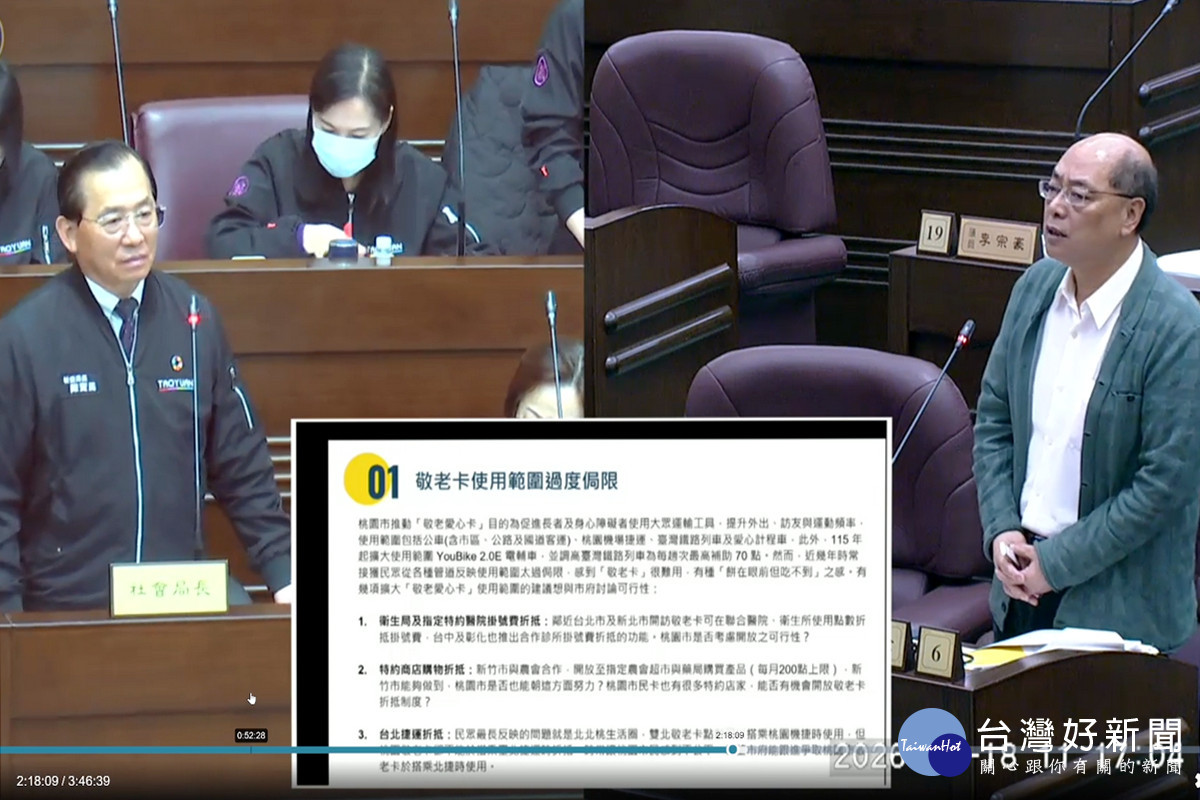 針對社福議題，桃園市議員劉勝全質詢市府社會局長陳寶民。