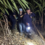 中興警消義警出動數十 名人員協尋終於入夜尋獲婦人。（中興警分局提供）