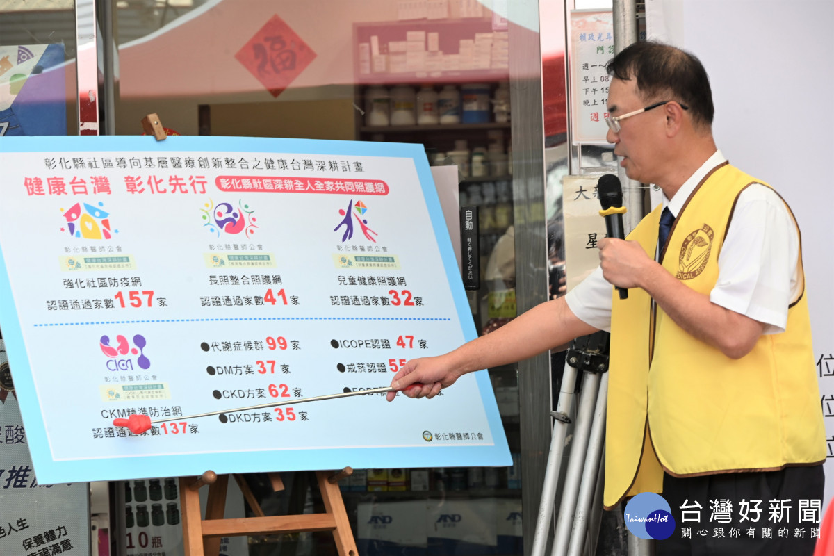 彰化推動健康台灣深耕計畫，長照整合照護網認證診所揭牌。圖／彰化縣政府提供