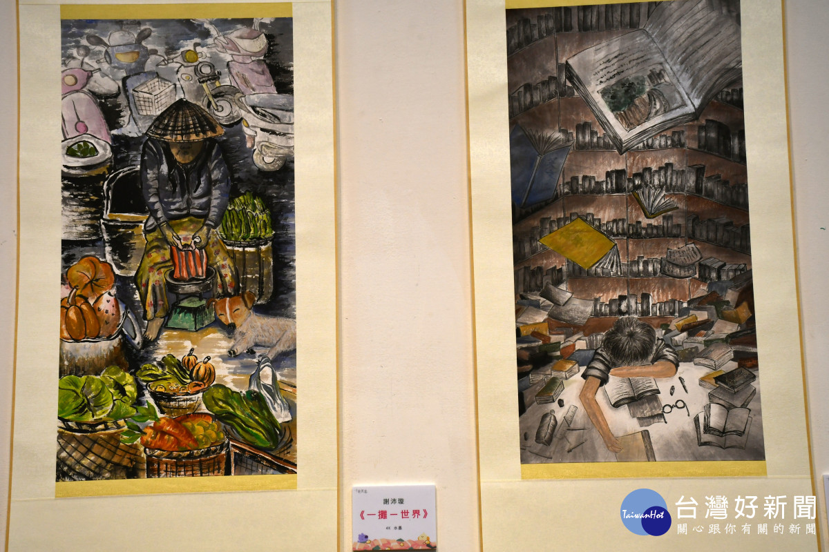 彰藝中國中部美術班學生的作品寫實中兼具創意。圖／彰化市公所提供