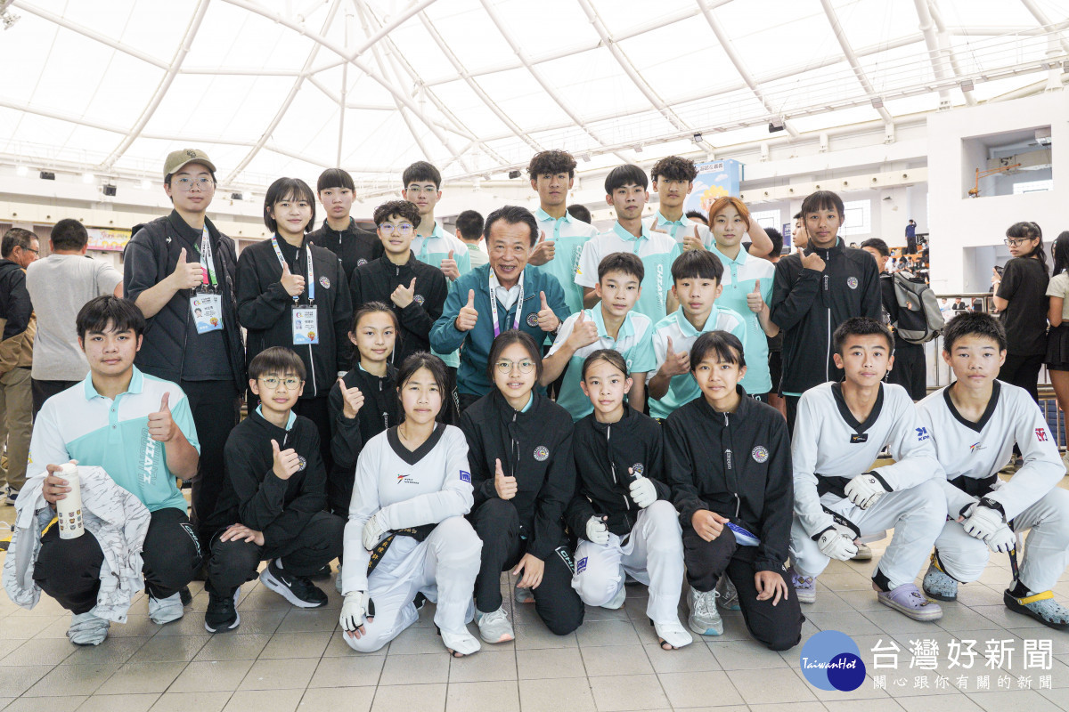 關心全中運跆拳道賽事　翁章梁勉勵選手力爭佳績