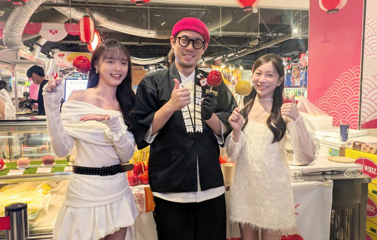 「東京林檎製飴所」帶來嚴選青森蘋果裹上晶亮脆糖的蘋果糖，咬下的瞬間即迸發清爽果實香氣。