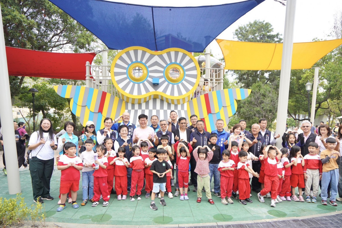 最新啟用的豐原區翁明公園，以吸睛的「貓頭鷹」主題遊戲場成為親子熱門新亮點