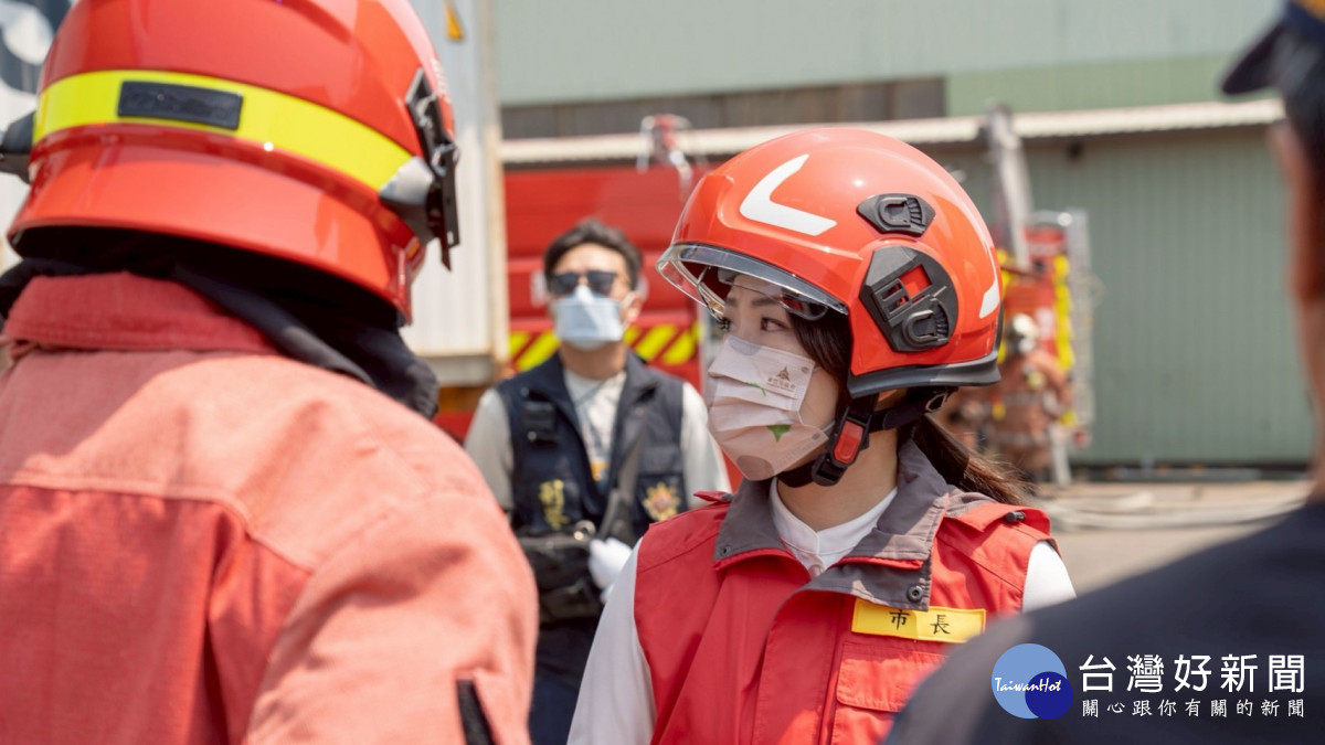 回收場火警，市長高虹安前往關心。