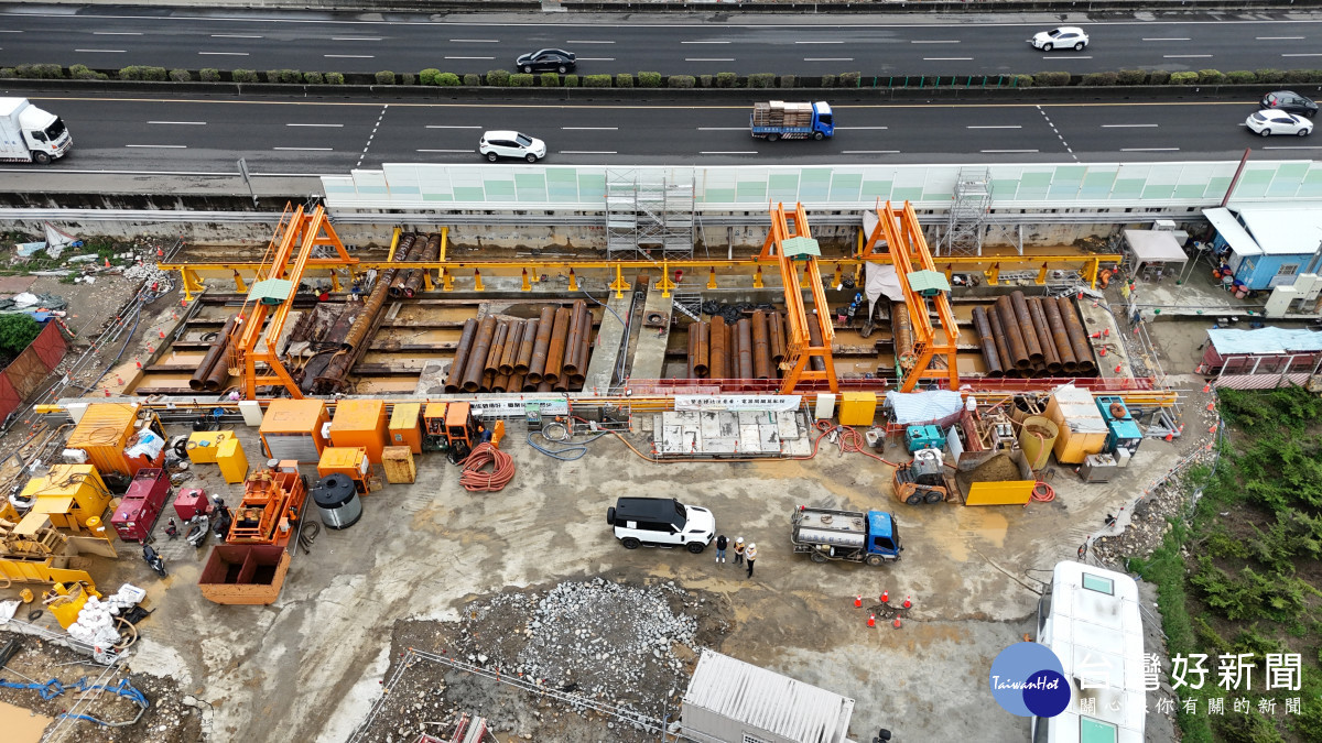 市政路延伸工程管冪工程空拍圖