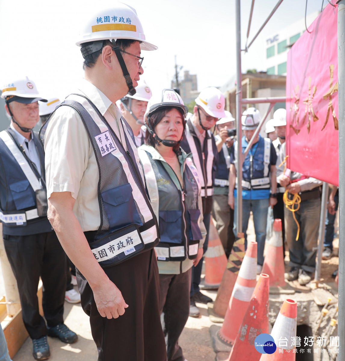 雨水下水道通水視察。