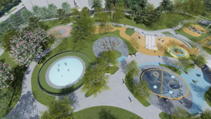 梅花鹿主題遊戲場動土，鹿港生態公園打造全齡共融新亮點。圖／彰化縣政府提供