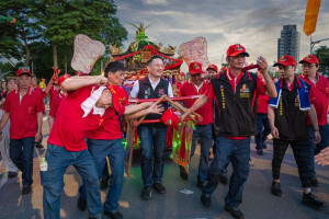 上千民眾一同迎接天上聖母神尊回鑾。