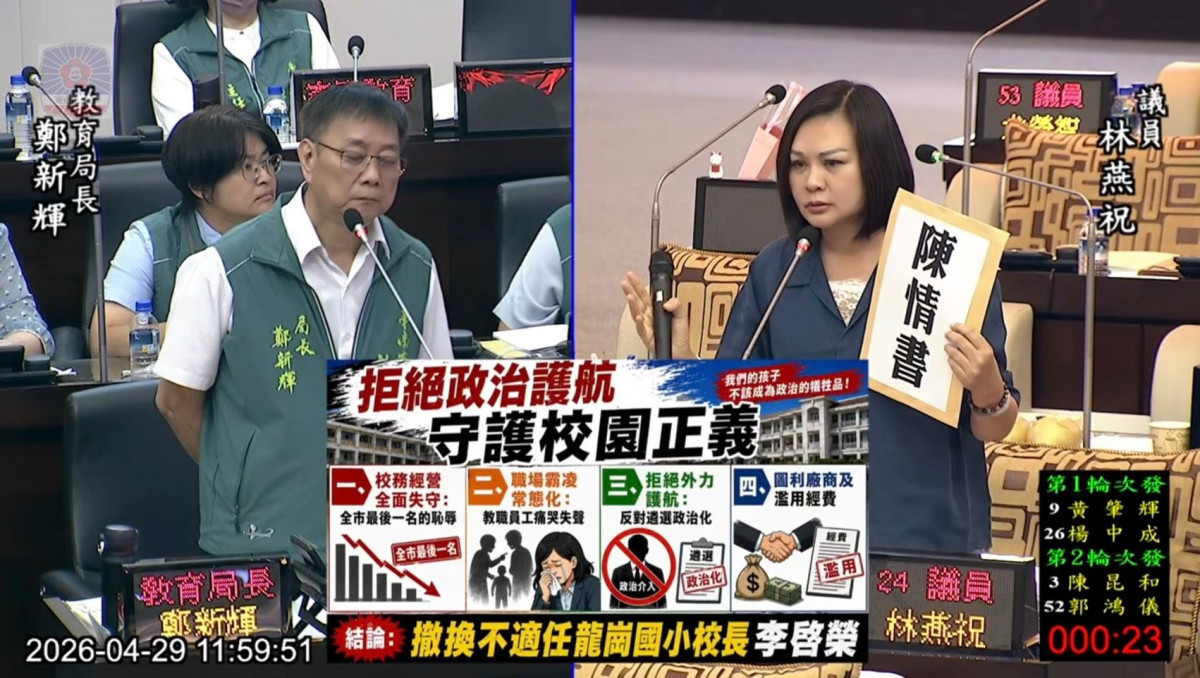 台南龍崗國小爆霸凌？　議員林燕祝建議撤換不適任校長