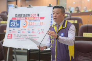 市議員黃敬平指出，亞通客運接手新竹客運路權後，營運表現極其惡劣，違規件數高達531件。