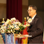 「2026 HLU年會暨WURI世界大學創新排名典禮」，暨大校長武東星於開幕致詞。（暨大提供）