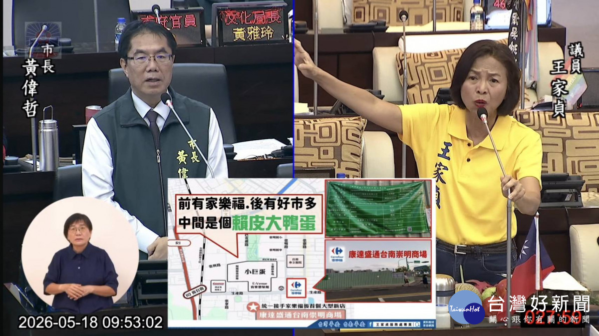 民間積極神速vs政府消極牛步　議員王家貞重批台南市長失信於民