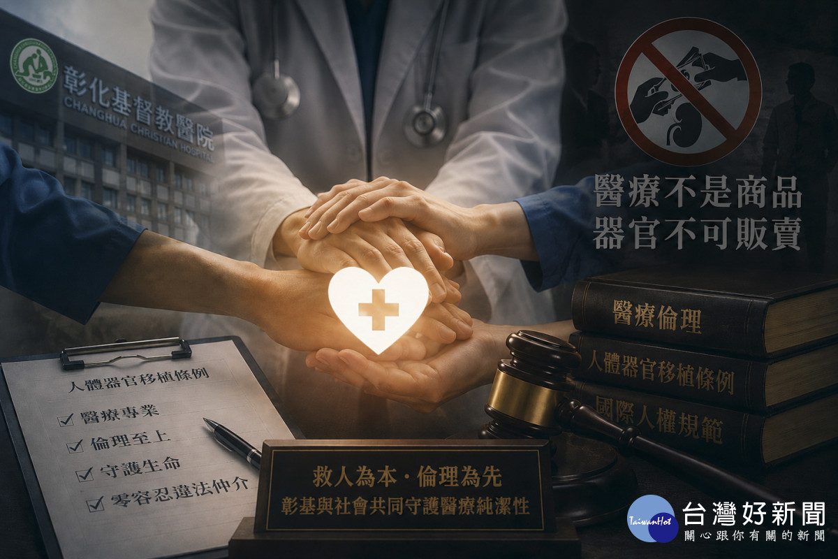 嚴厲譴責違法境外器官仲介,彰基堅守《人體器官移植條例》與人權規範(圖為AI生成)。圖/彰基提供