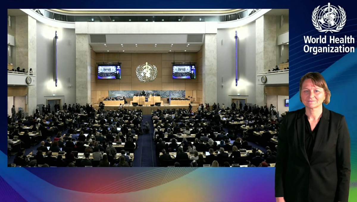 第79屆「世界衛生大會」（WHA）開幕式。（圖／翻攝自YouTube頻道World Health Organization (WHO)直播）