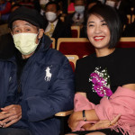 許淑華就職典禮時父親許天送難得露面。（縣府提供）