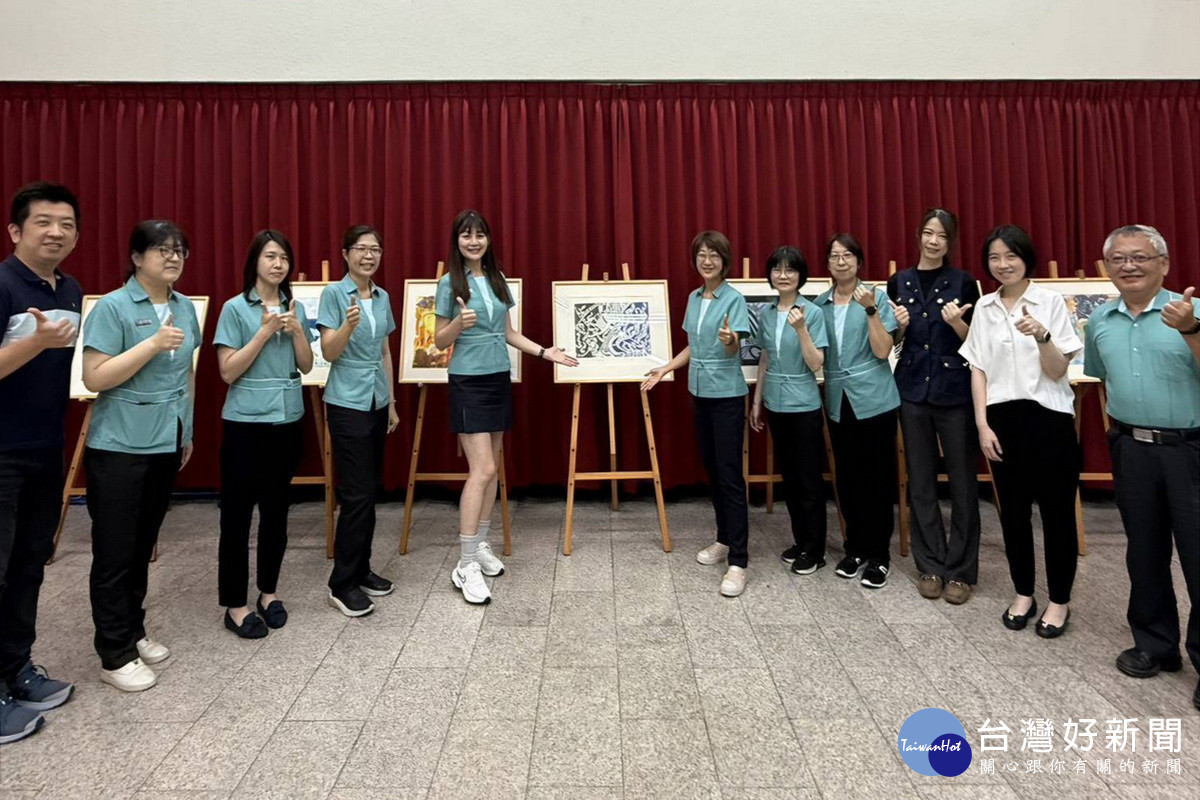 營造濃厚藝文氣息,桃園國小美術班「童畫郵情」畫展桃園郵局七樓登場。